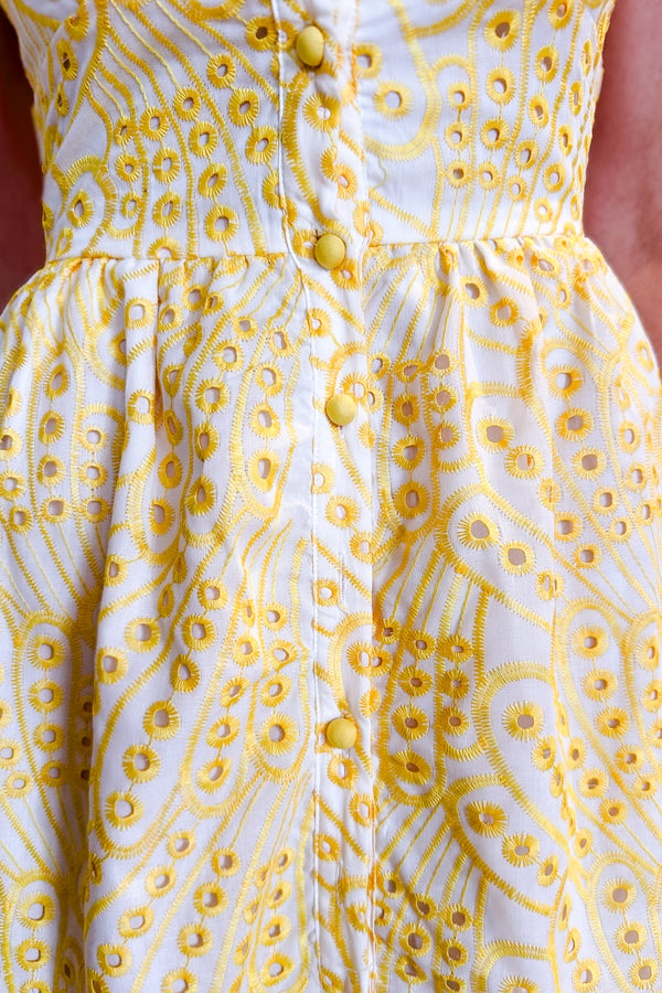 Yellow Eyelet Tiered Cami Dress / Yellow - Image 5