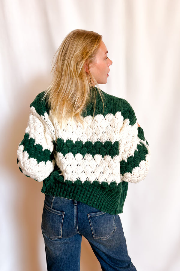 Bold Charlie Striped Cardigan / Green - Image 4