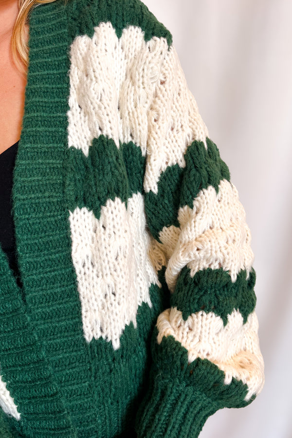 Bold Charlie Striped Cardigan / Green - Image 5