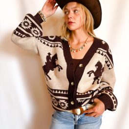El Paso Desert Trails Button Cardigan / Taupe