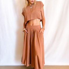 Pocketed Full Midi Skirt / Mocha
