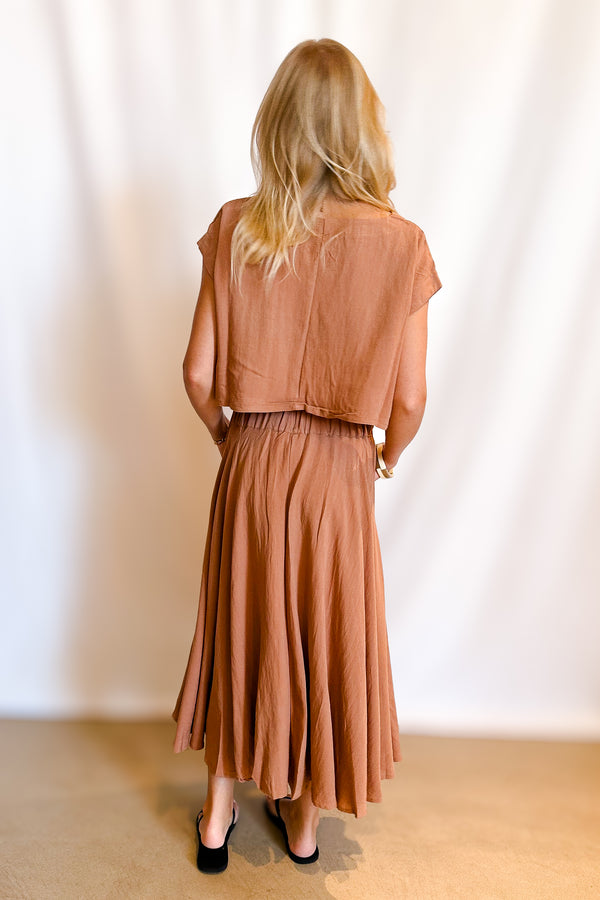 Pocketed Full Midi Skirt / Mocha - Image 6