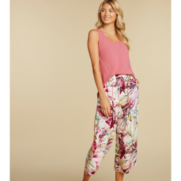 Wide Leg Cropped Pants - Wind Palm