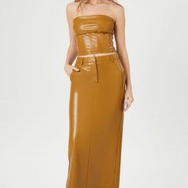Faux Leather Maxi Skirt