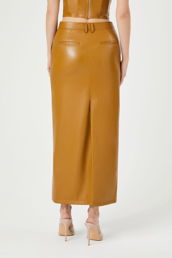 Faux Leather Maxi Skirt - Image 4