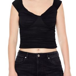 Ruched Bustier Crop Top