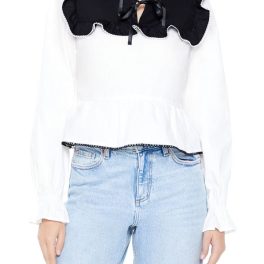 Colorblock Ruffle Peplum Top