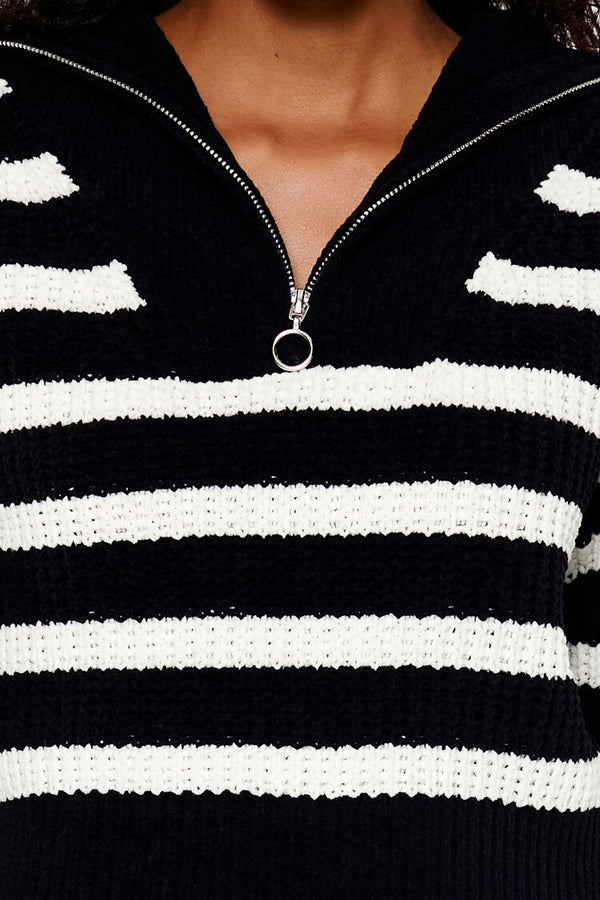 Striped Half-Zip Sweater - Image 3