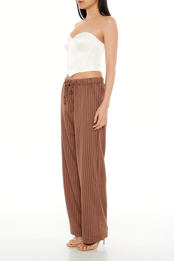 Pinstriped Wide-Leg Pants - Image 3