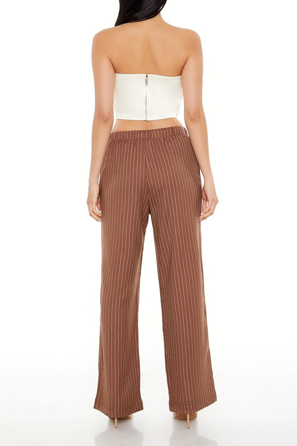 Pinstriped Wide-Leg Pants - Image 4