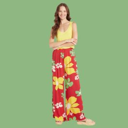 Long Wide-Leg Pants - Tradewinds (Red)